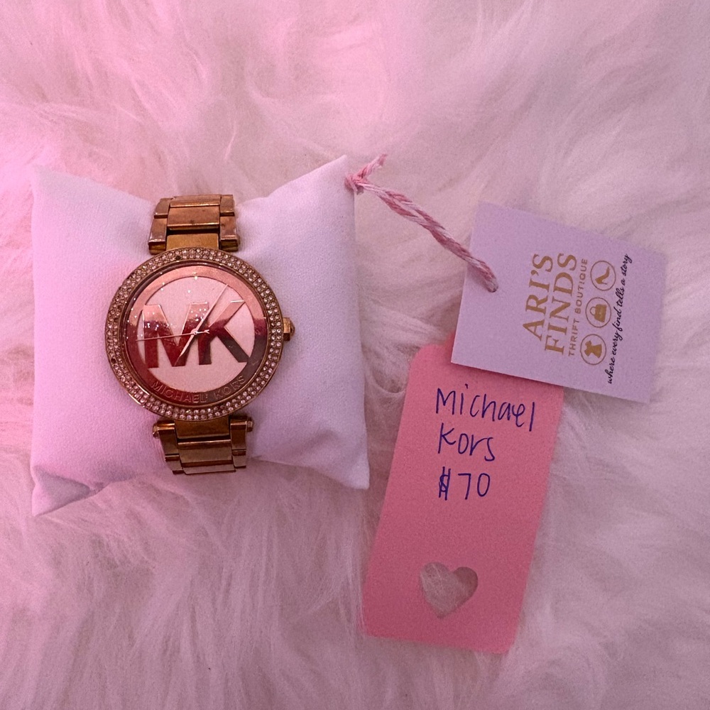 Michael Kors Gold-Tone Watch with Crystal Details
